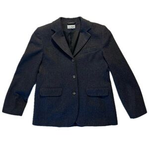L.L. Bean Jacket Womens SZ 8 Charcoal Gray Wool Cashmere Blend Blazer Cl…